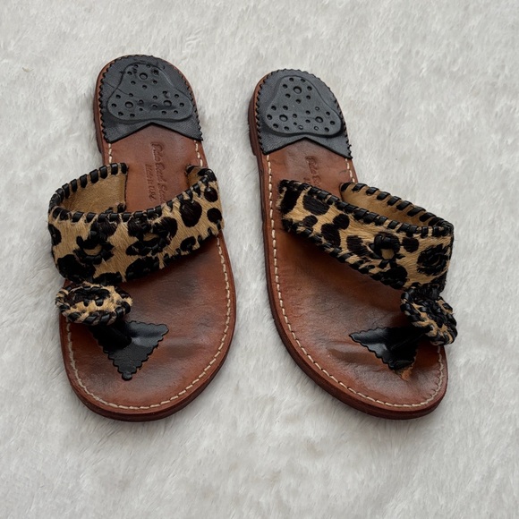 Palm Beach Sandals Shoes - Palm Beach Sandal Co. Leopard Print Leather Brown Sandals